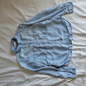 Cloth & Stone Anthropologie Blue Button Down Shirt Size Petite XS